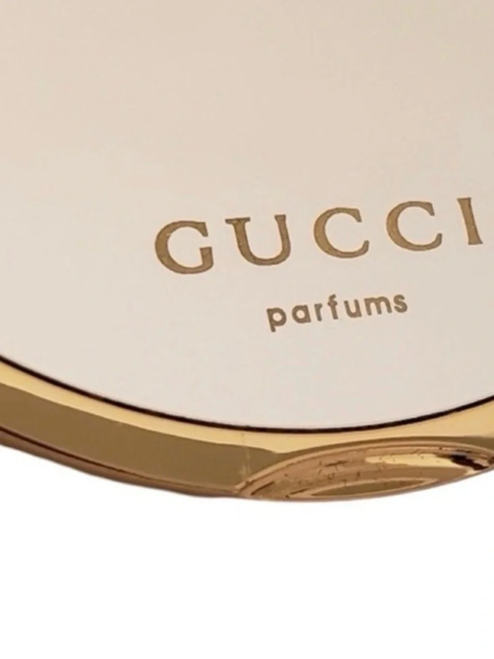 Authentic Gucci Gold Compact Powder Mirror with Signature Motif